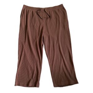 NWT Lucy & Yak Larson Wide Leg Waffle Cotton Joggers in Cappuccino Size 4XL